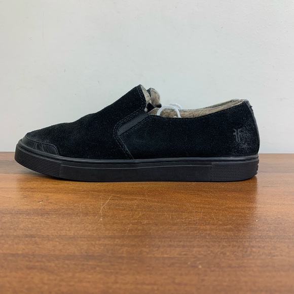 Frye Gemma Shearling 3471082-BLK Black Elastic Slip On Flats Size Womens 6.5 M - Picture 2 of 11